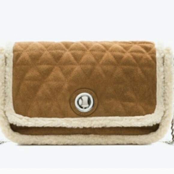 Zara Suede and Sheerling Quilted Crossbody - Picture 4 of 7
